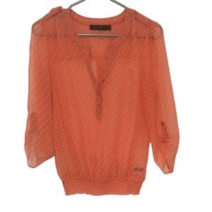 The Limited size medium, blouse, 3/4 sleeves, coral/orange